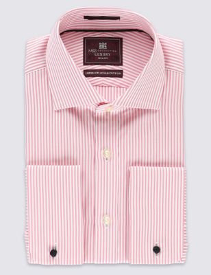 Pure Cotton Slim Fit Twin Striped Shirt
